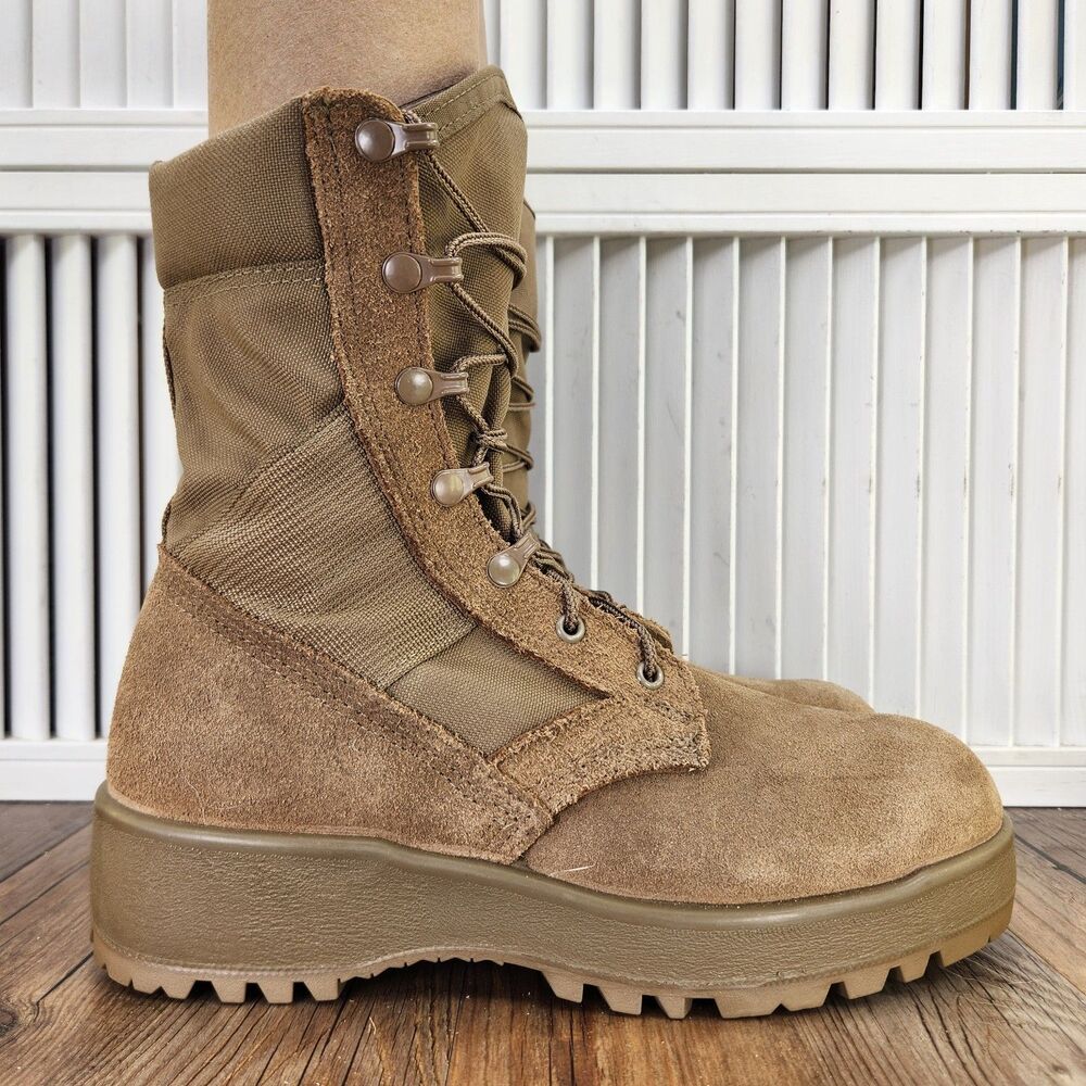 US Army Coyote Hot Weather 798 Combat Boots Mens Sz 7.5R Vibram SPM1C1-13-D-1017
